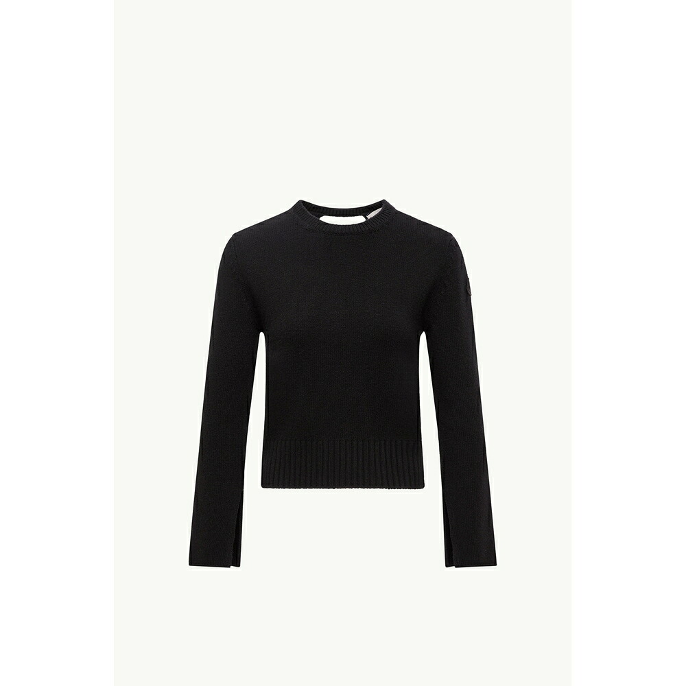 2025/26秋冬 MONCLER モンク軌跡 レディースWOOL AND CASHMERE SWEATERティーシャツ【Nero 】【貨物輸送無料】【定まり品】
