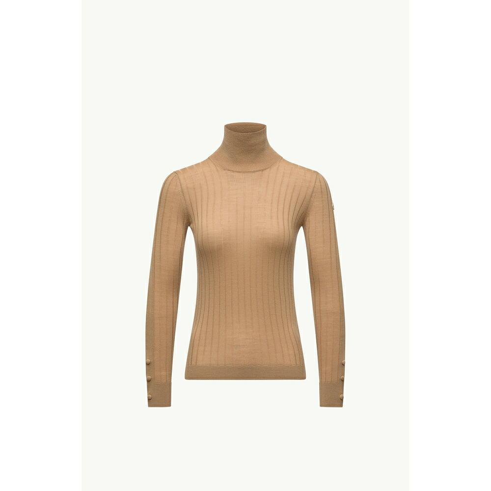 2025/26秋冬 MONCLER モンク軌跡 レディースWOOL BLEND TURTLENECK SWEATERプルオーバー【Beige 】【貨物輸送無料】【定め事品】