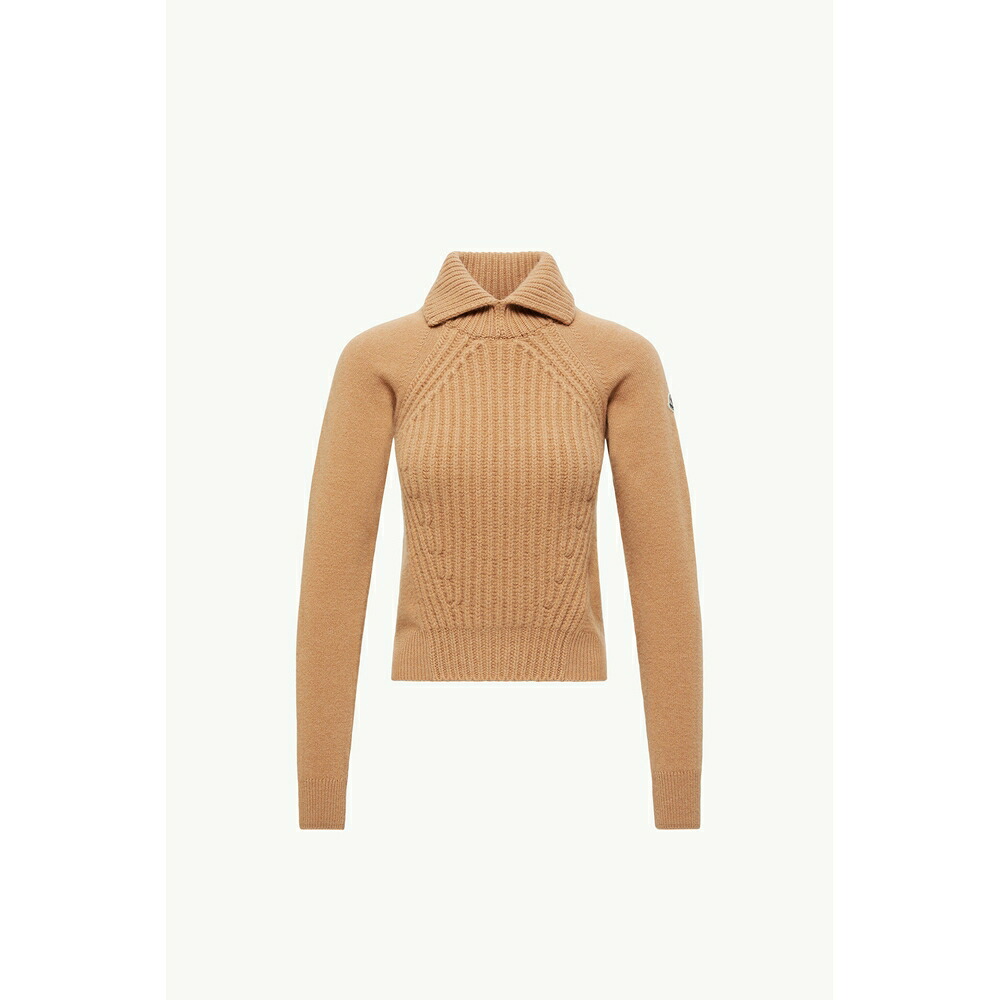 2025/26秋冬 MONCLER モンク軌跡 レディースWOOL AND CASHMERE TURTLENECK SWEATERプルオーバー【Beige 】【貨物輸送無料】【定め事品】
