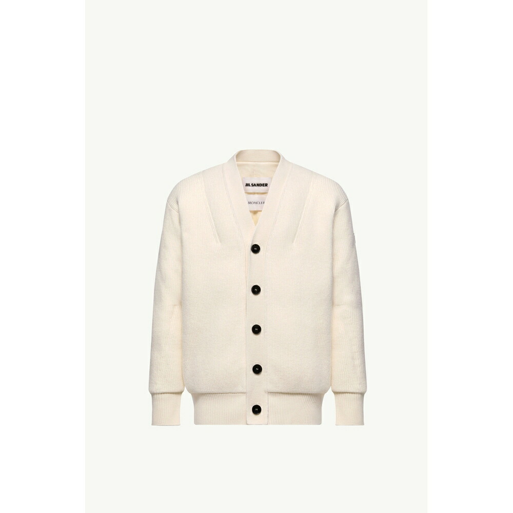 2025/26秋冬 MONCLER モンク線路 メンズPADDED WOOL CARDIGAN + JIL SANDER上衣【Bianco 】【貨物輸送無料】【置き目品】