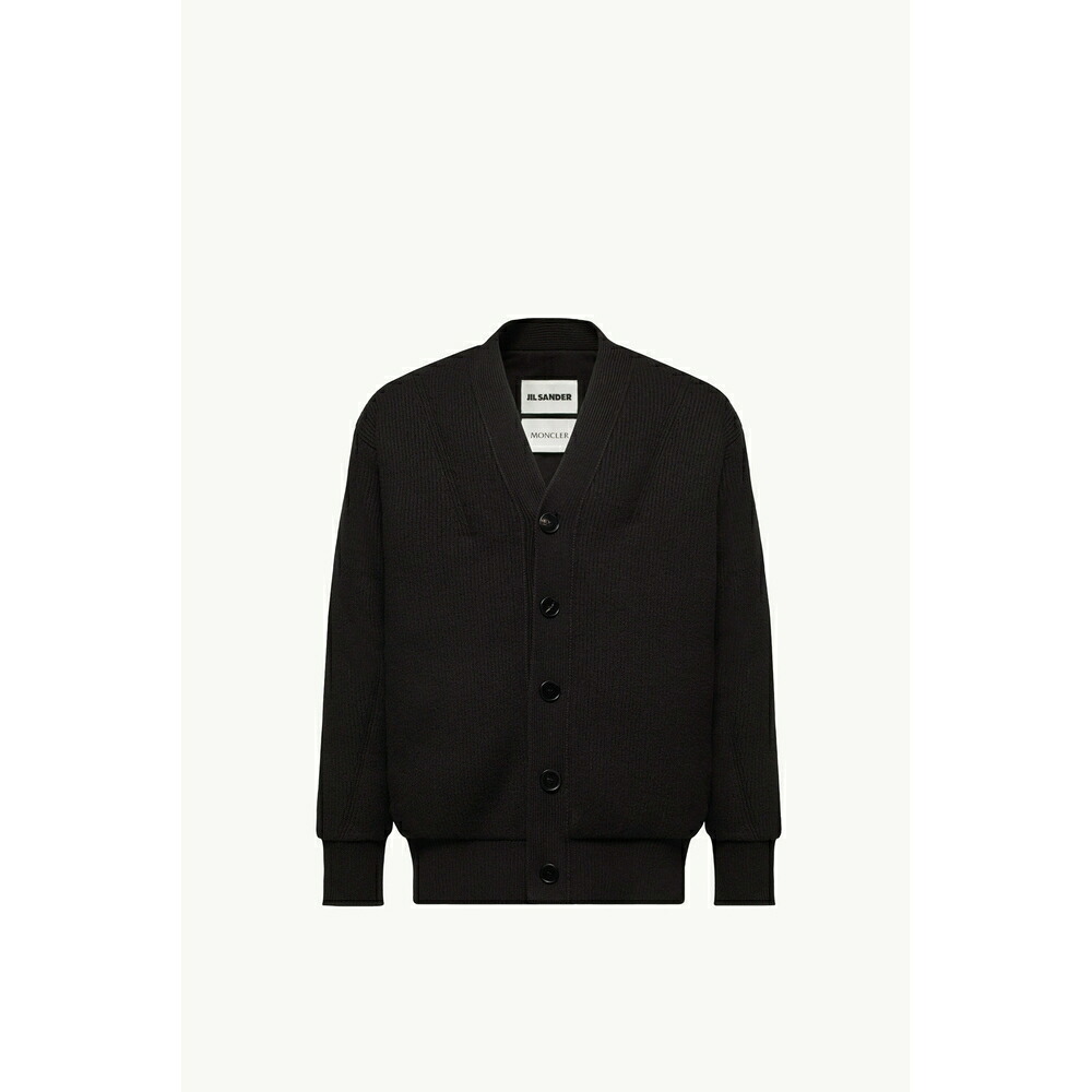 2025/26秋冬 MONCLER モンク線路 メンズPADDED WOOL CARDIGAN + JIL SANDER上衣【Nero 】【貨物輸送無料】【置き目品】