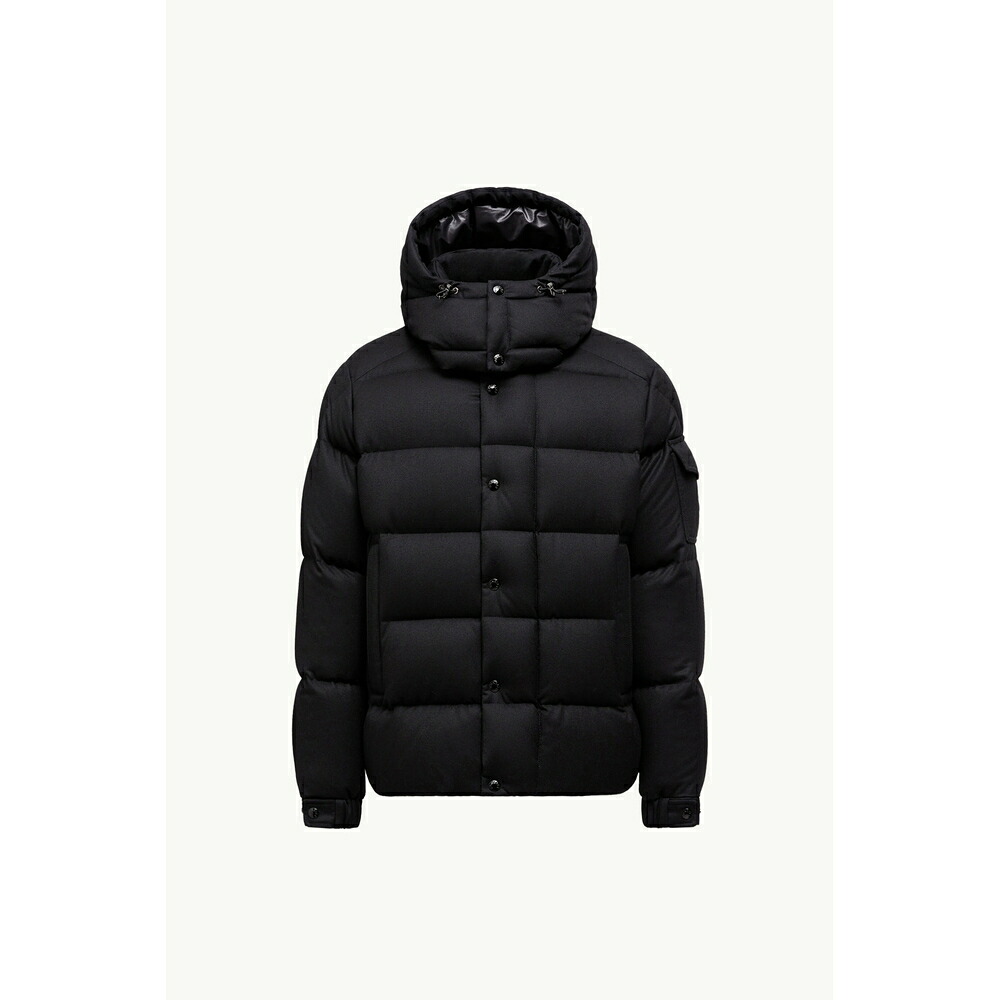 2025/26秋冬 MONCLER モンク線路 メンズMAYA 70 HOODED WOOL FLANNEL DOWN JACKET落ちこむ上衣【Nero 】【貨物輸送無料】【置き目品】