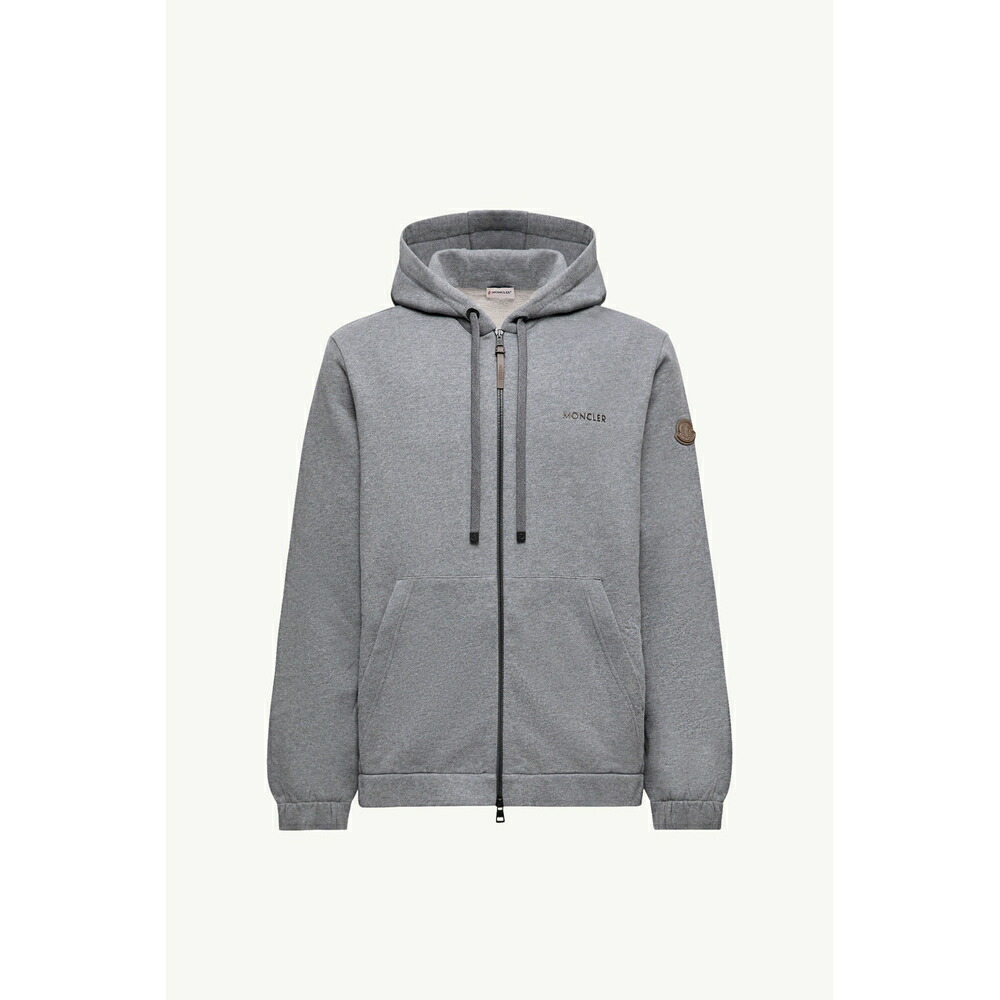 2025/26秋冬 MONCLER モンクレール メンズZIP-UP COTTON BLEND SWEATSHIRTジャケット【Grigio Scuro 】【送料無料】【正規品】
