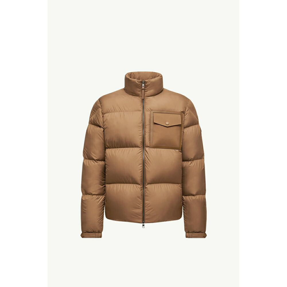 2025/26秋冬 MONCLER モンク軌跡 メンズCHINON HOODED DOWN JACKET WITH CHECKED QUILTING落ち込む上衣【Beige Cammello 】【貨物輸送無料】【置き目品】