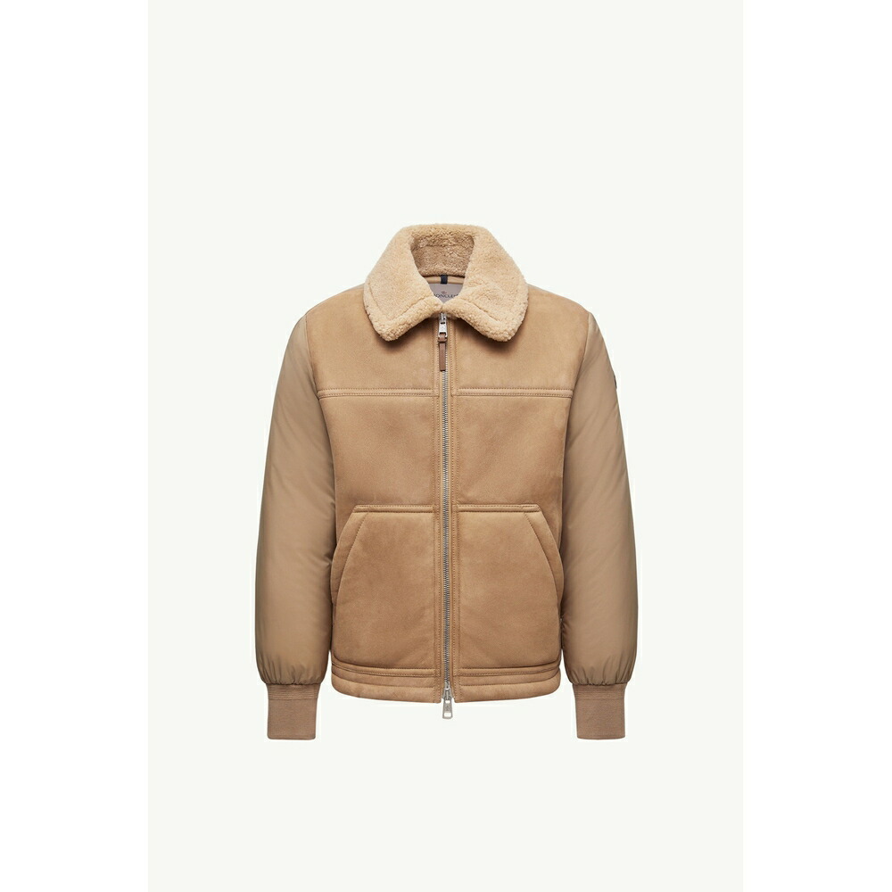 2025/26秋冬 MONCLER モンクレール メンズTONNAY SHORT DOWN JACKET IN SUEDE AND SHEARLINGダウンジャケット【Beige 】【送料無料】【正規品】 442,160円