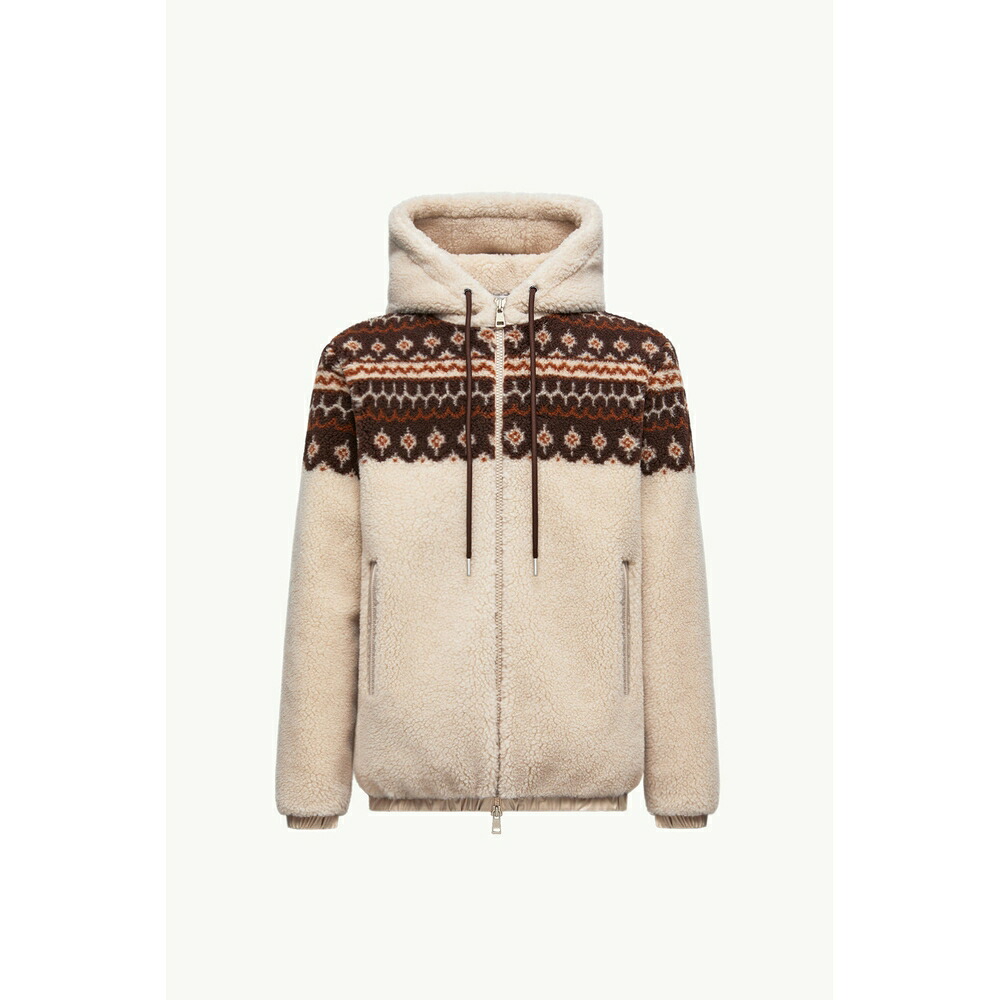 2025/26秋冬 MONCLER モンクレール メンズWOOL-BLEND JACQUARD HOODIE WITH GEOMETRIC PATTERNジャケット【Multicolor 】【送料無料】【正規品】