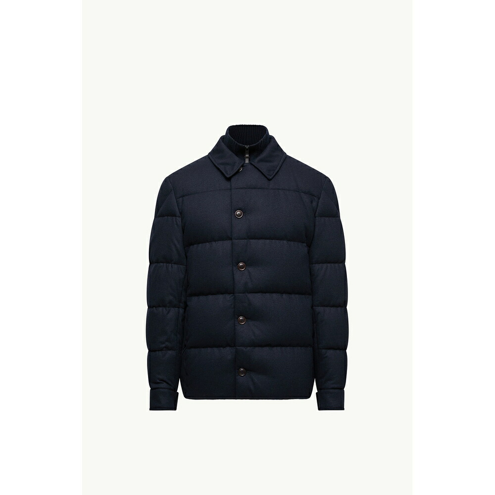 2025/26秋冬 MONCLER モンク線路 メンズPRES PADDED SHIRT JACKET IN CASHMERE BLEND上衣【Blu Navy 】【貨物輸送無料】【置き目品】