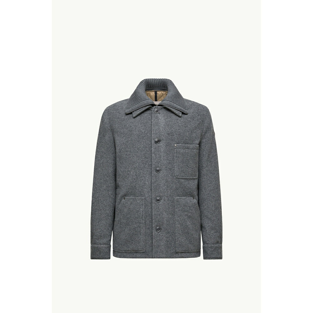 2025/26秋冬 MONCLER モンク軌跡 メンズGERMAIN PADDED SHIRT JACKET IN WOOL上衣【Grigio 】【貨物輸送無料】【定まり品】