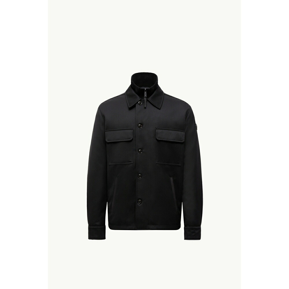 2025/26秋冬 MONCLER モンク線路 メンズMALTE PADDED SHIRT JACKET IN WOOL上衣【Nero 】【貨物輸送無料】【置き目品】