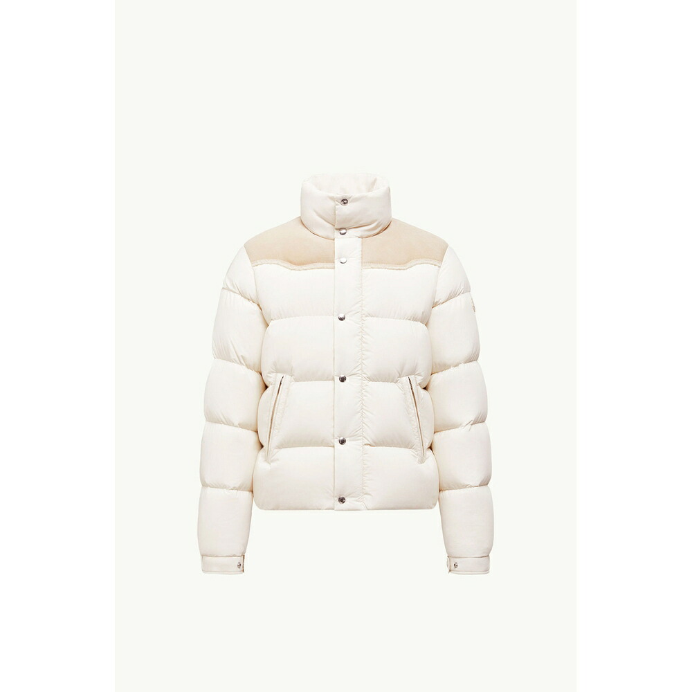 2025/26秋冬 MONCLER モンク軌跡 メンズVERINE SHORT DOWN JACKET WITH SUEDE TRIM落ち込む上衣【Bianco 】【貨物輸送無料】【定まり品】