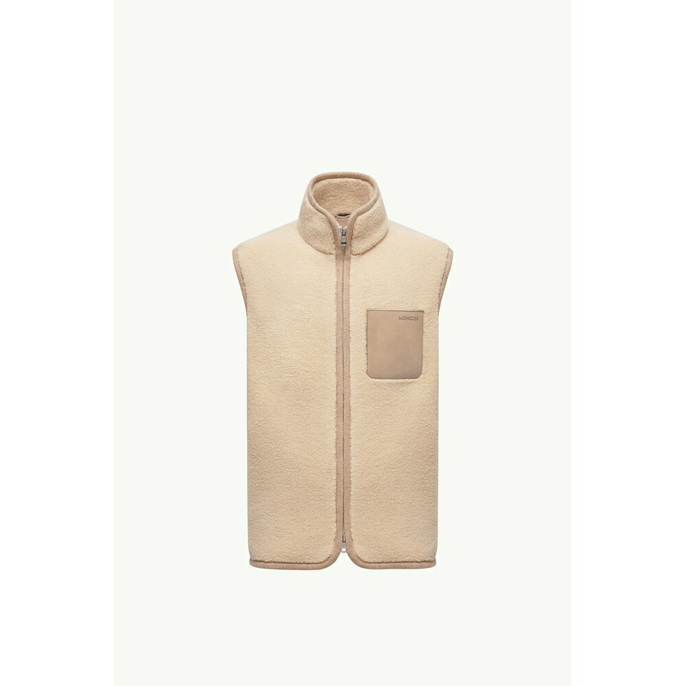 2025/26秋冬 MONCLER モンク軌跡 メンズTEDDY VEST WITH NUBUCK TRIM落ちこむより良い【Beige 】【貨物輸送無料】【定め事品】