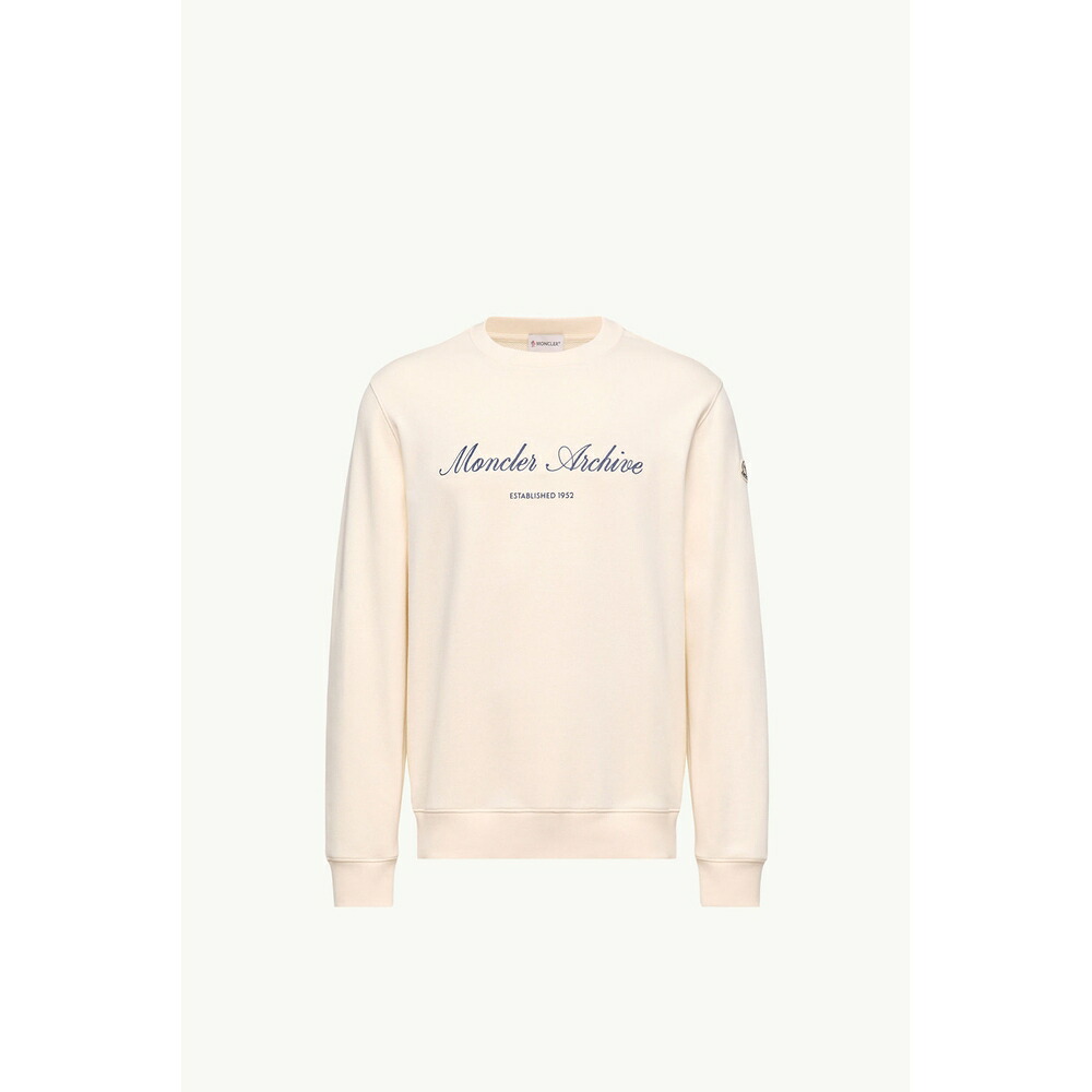 2026春夏 MONCLER モンク軌跡 メンズCOTTON BLEND LOGO SWEATSHIRT汗水【White Ivory 】【貨物輸送無料】【定まり品】