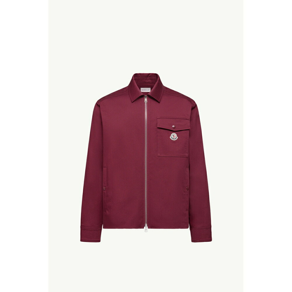 2026春夏 MONCLER モンクレール メンズCOTTON BLEND GABARDINE SHIRT JACKETジャケット【Burgundy 】【送料無料】【正規品】 100,100円
