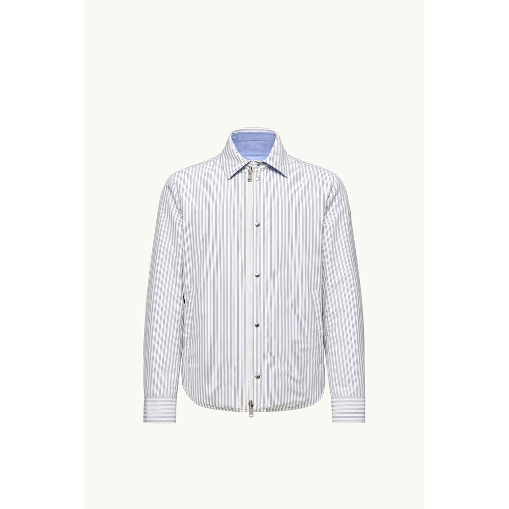 2026春夏 MONCLER モンク軌跡 メンズCRESCENT REVERSIBLE DOWN SHIRT JACKET上衣【White \u0026 Light Blue 】【貨物輸送無料】【置き目品】