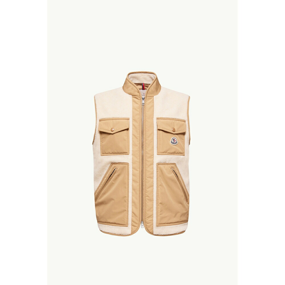 2026春夏 MONCLER モンクレール メンズKARAKAI TEDDY DOWN GILETダウンベスト【Light Beige 】【送料無料】【正規品】