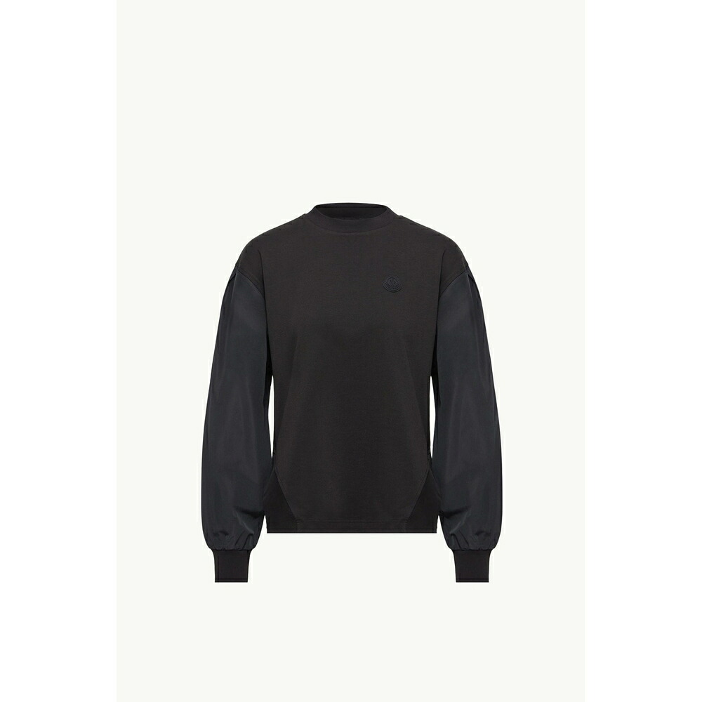 2026春夏 MONCLER モンク線路 レディースPLEATED SLEEVES COTTON JERSEY SWEATSHIRT汗水【Black 】【貨物輸送無料】【置き目品】