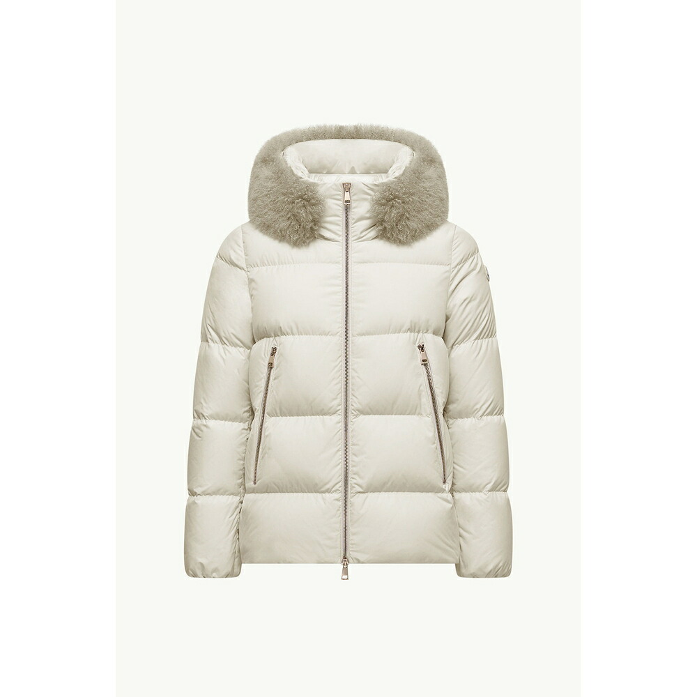 2026春夏 MONCLER モンク軌道 レディースLAICHEFUR HOODED SHEARLING-TRIMMED SHORT DOWN JACKET落ち込む上衣【White 】【貨物輸送無料】【決まり品】 レディースファッション-コート・ジャケット