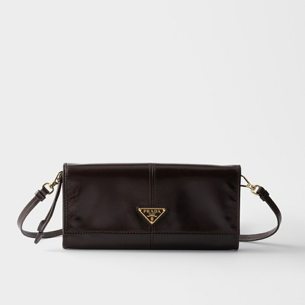 プラダ PRADA 2026春夏 レディース ショルダーストラップ付レザー 財布1MT036_2CYR_F0003【ダークブラウン 】【送料無料】【正規品】｜ブランドバッグ・雑貨CELEBRITY