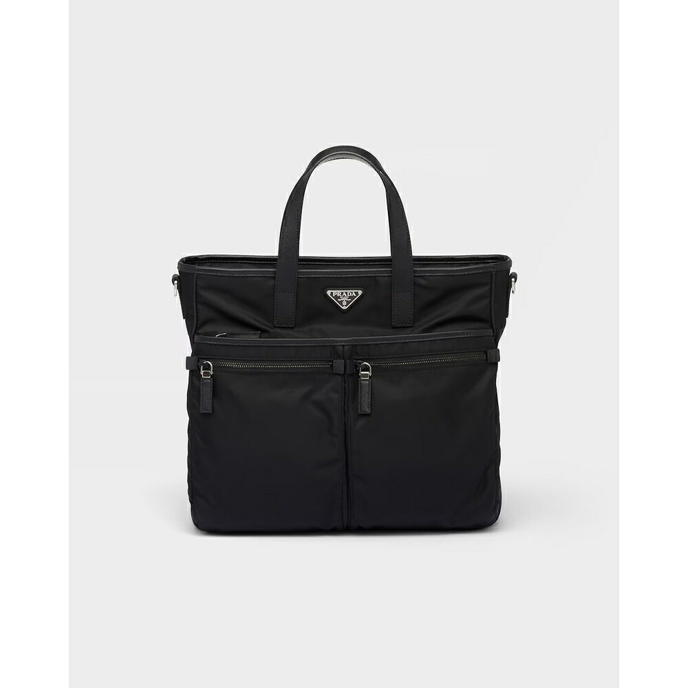 プラダ PRADA 2026秋冬 メンズ Re Nylon xサフィアーノレザー トートバッグ【ブラック 】【送料無料】【正規品】|ブランドバッグ・雑貨CELEBRITY