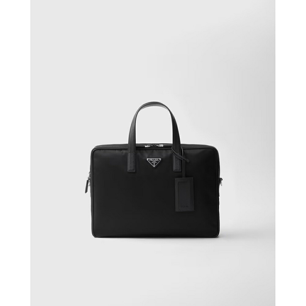 プラダ PRADA 2026秋冬 メンズ Re Nylon xサフィアーノレザー ブリーフケース【ブラック 】【送料無料】【正規品】|ブランドバッグ・雑貨CELEBRITY