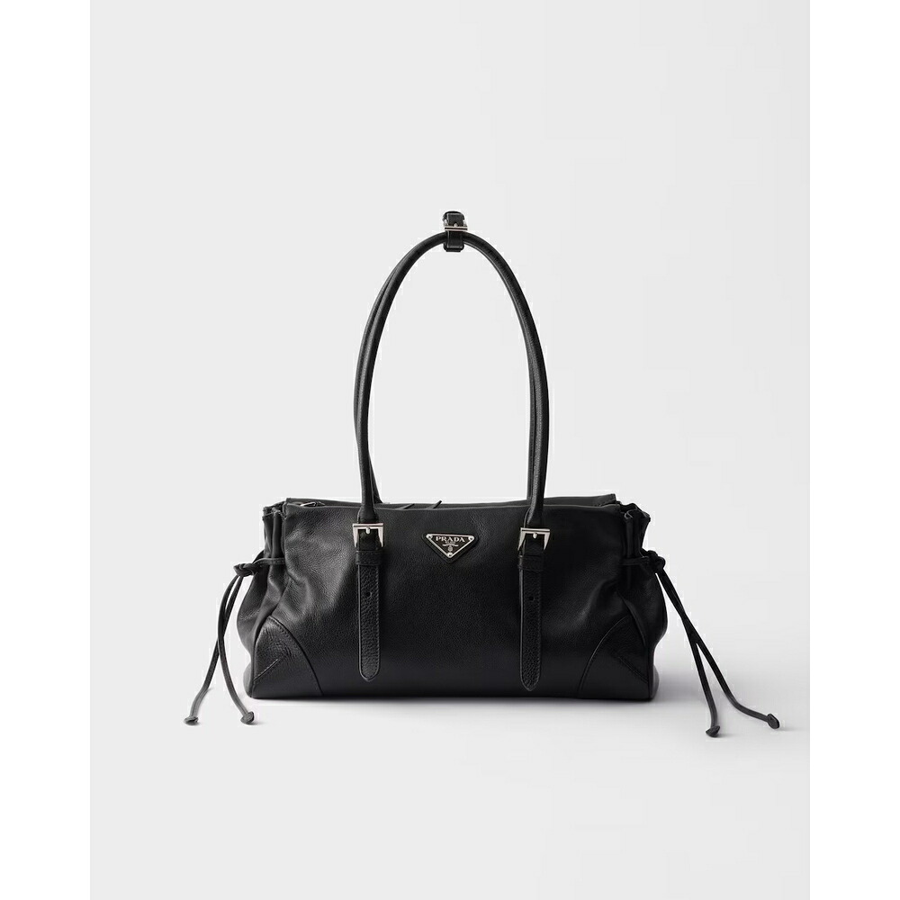 プラダ PRADA 2026秋冬 レディース ボニー アンティーク加工レザー ミディアム トートバッグ1BG628_2HF2_F0002_V_OOX【ブラック 】【送料無料】【正規品】｜ブランドバッグ・雑貨CELEBRITY