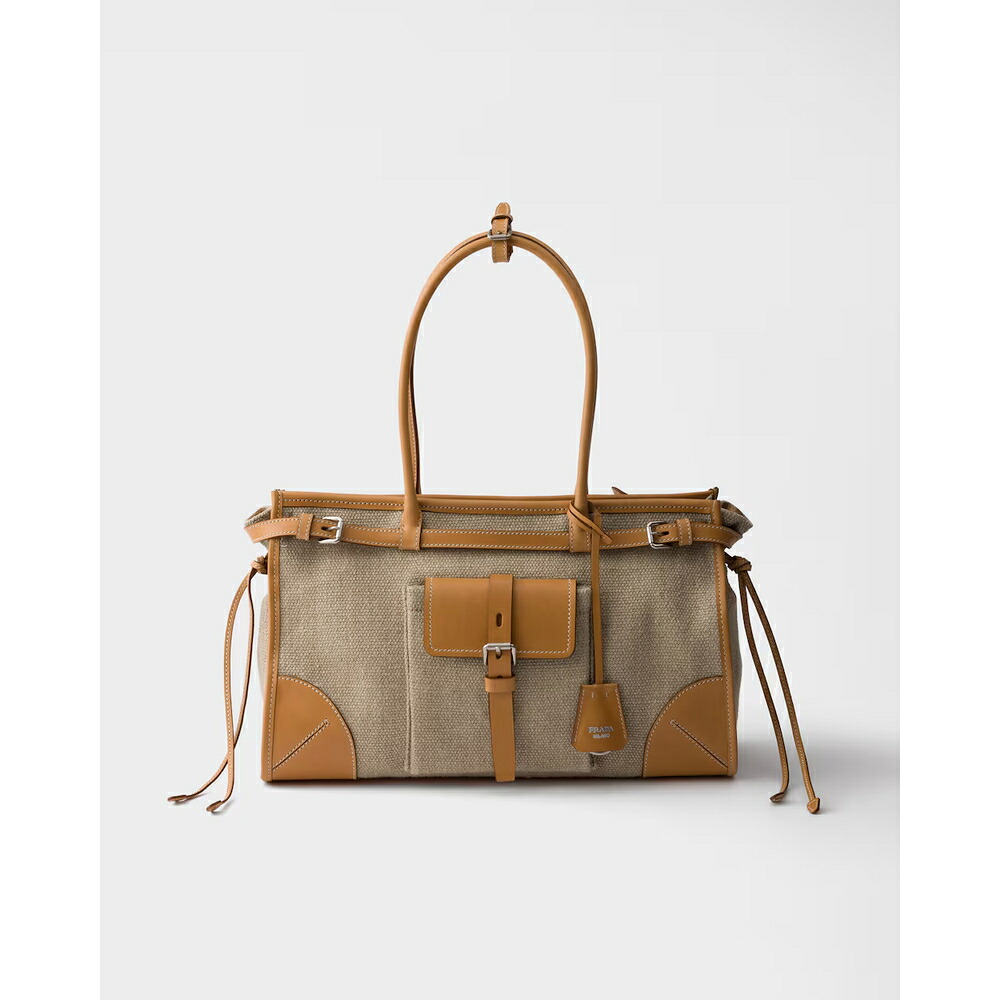 プラダ PRADA 2026秋冬 レディース ボニー リネン レザー トートバッグ1BA433_P0E_F032T_V_OTM【ロープ/ナチュラル 】【送料無料】【正規品】|ブランドバッグ・雑貨CELEBRITY