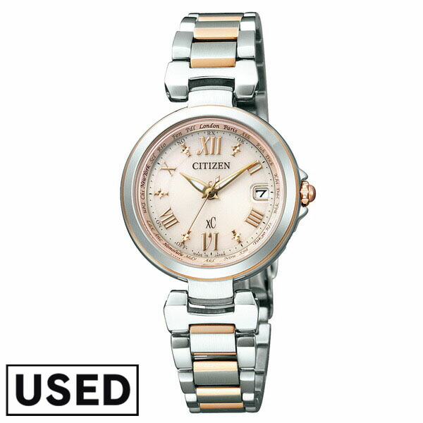 【中古】シチズン CITIZEN クロスシー XC ハッピーフライト ワールドタイム ソーラー電波 おしゃれ プレゼント EC1034-59W [正規品] レディース 腕時計 時計