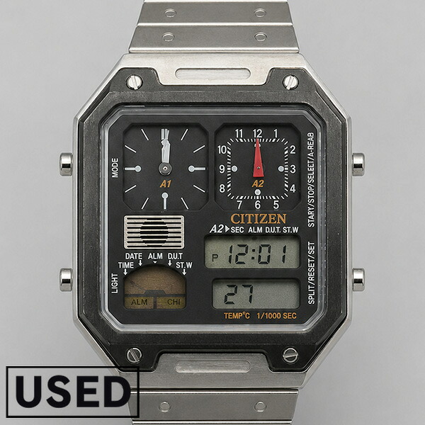 【中古】シチズン CITIZEN レコードレーベル RECORD LABEL サーモセンサー 特定店取扱いモデル JG2126-69E メンズ 腕時計 時計