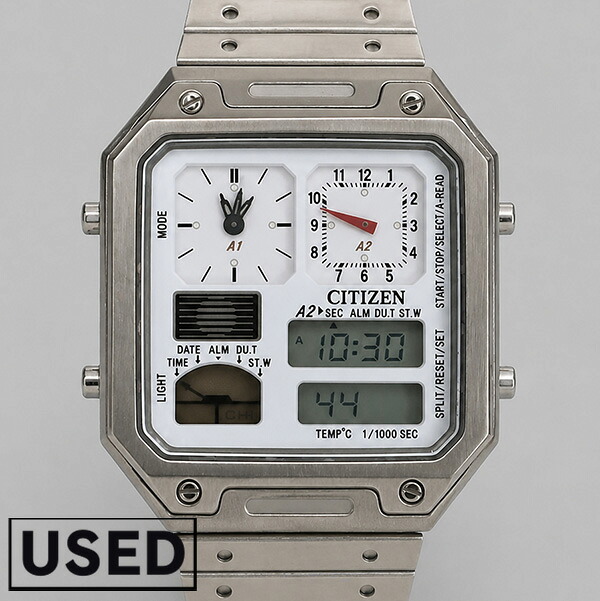 【中古】シチズン CITIZEN レコードレーベル RECORD LABEL サーモセンサー 特定店取扱いモデル JG2120-65A メンズ 腕時計 時計
