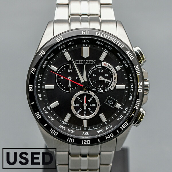 【中古】シチズン CITIZENコレクション CITIZENCOLLECTION エコ・ドライブ電波時計 ダイレクトフライト クロノグラフ CB5874-90E メンズ 腕時計 時計｜腕時計本舗USED