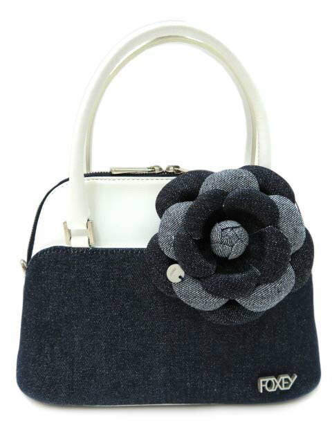 ＦＯＸＥＹ　Ｂａｇ”ＭａｃａｒｏｎＤｅｎｉｍ”＆デニムコサージュ　36021　新品同様【中古】