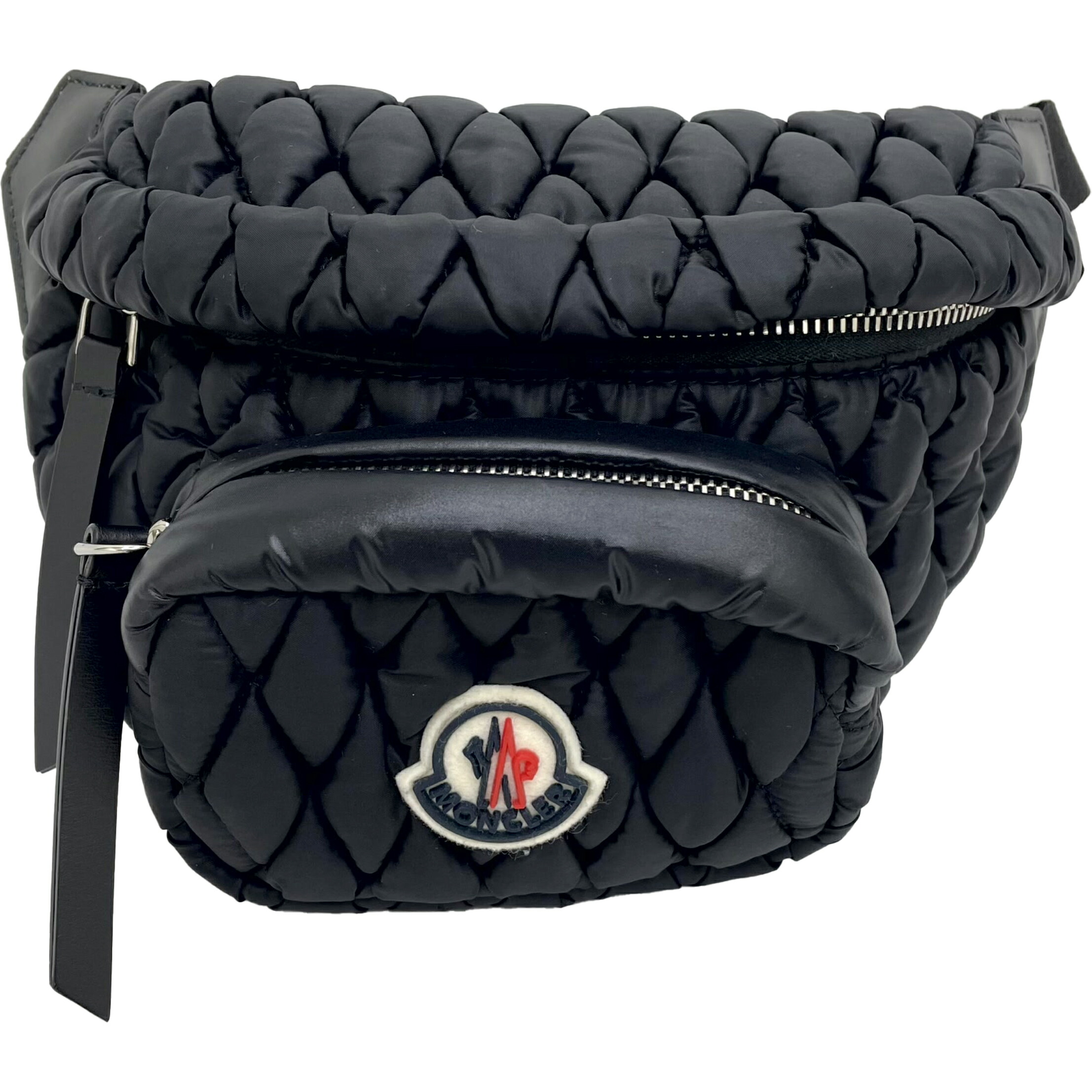 モンクレール　黒 ナイロン ベルト ロゴ入いり MONCLER (モンクレール) ウエストベルト フルジップ SIRLI