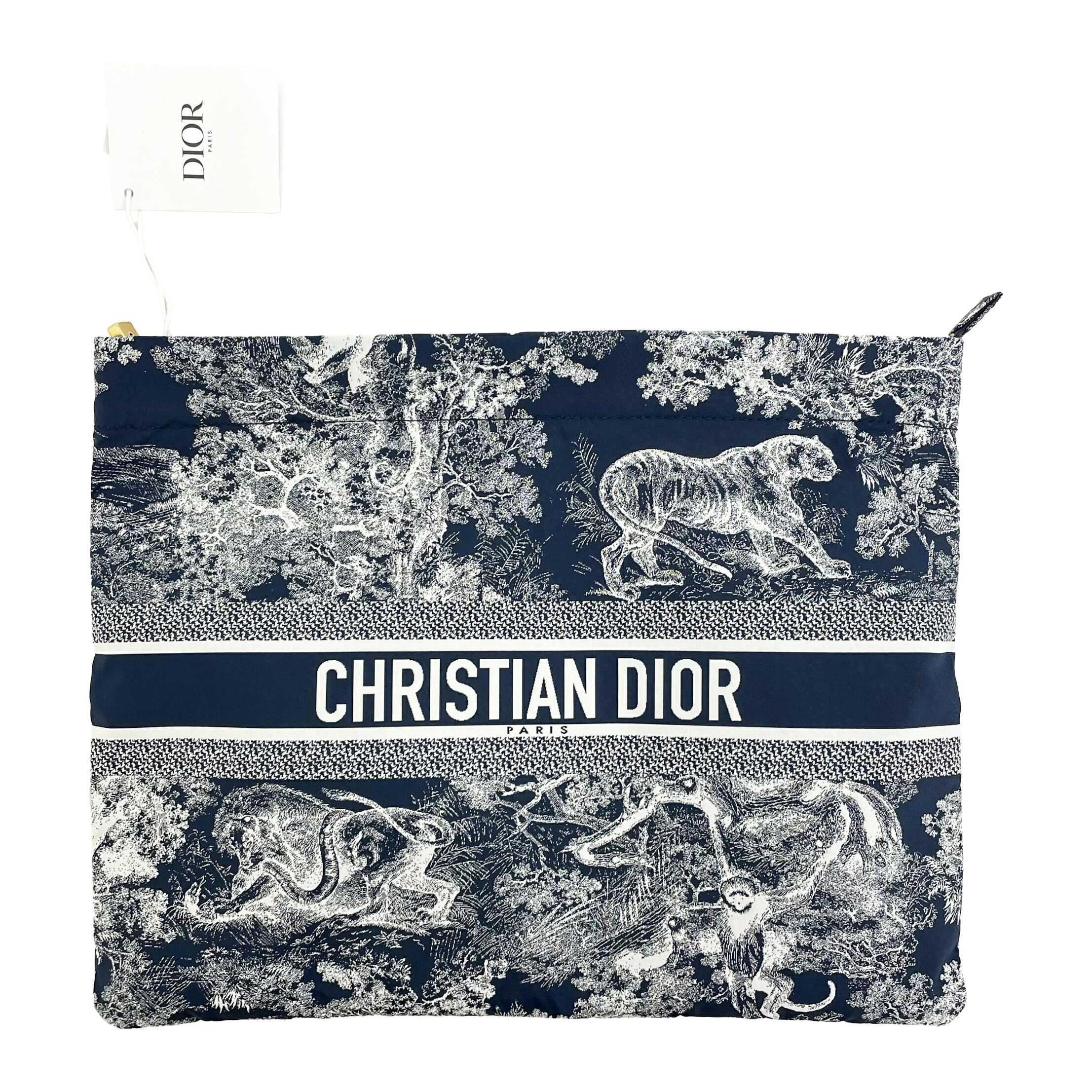 Ｃｈｒｉｓｔｉａｎ Ｄｉｏｒ ディオール Ｄｉｏｒ Ｔｒａｖｅｌ ジップポーチ S5440 UTEU 青碧 未当て嵌める品 【中古】