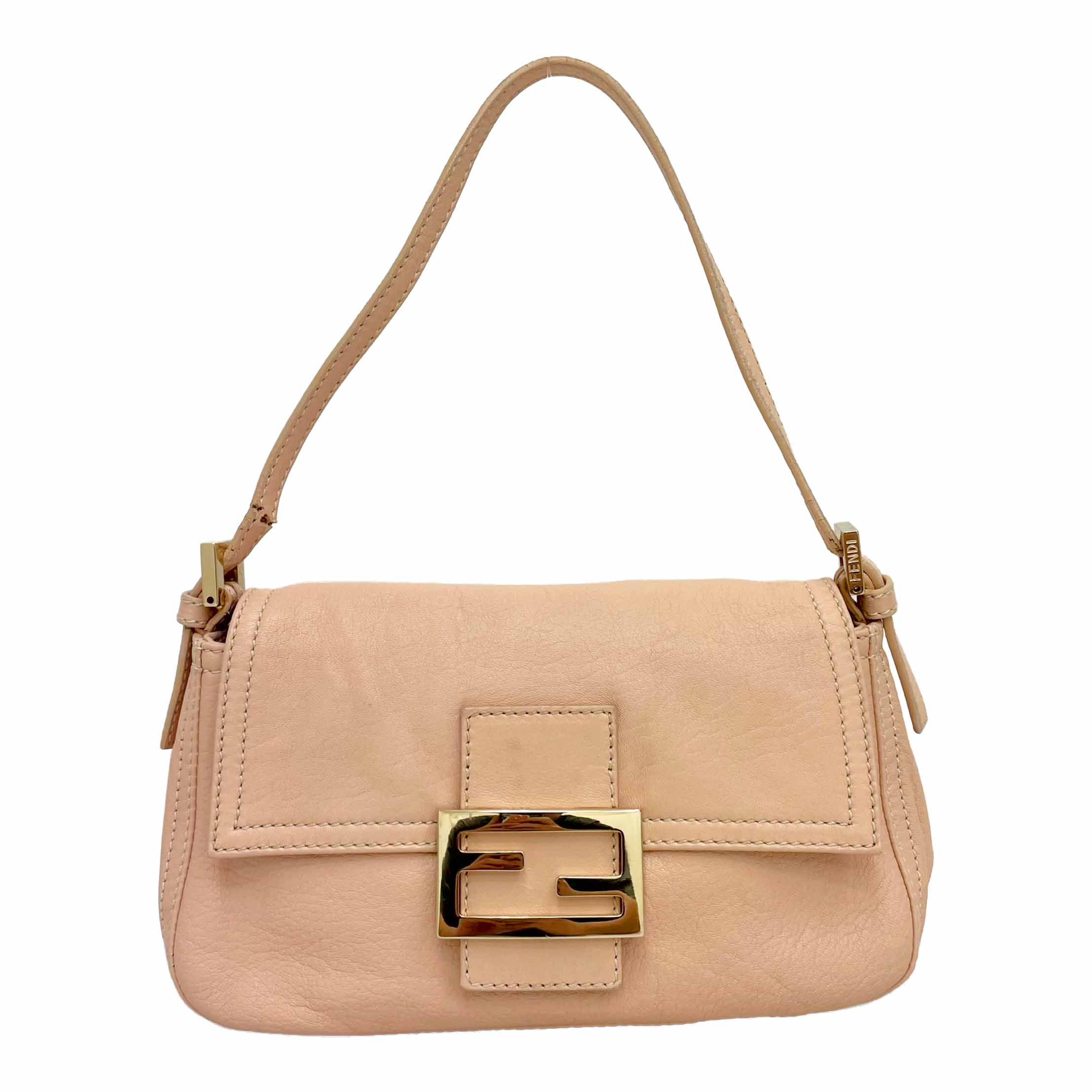 ＦＥＮＤＩ フェンディ ミニマンマバッグ 8BR180 サクラ色ベージュ系 ナッパレザー Ｂ１ 【中古】