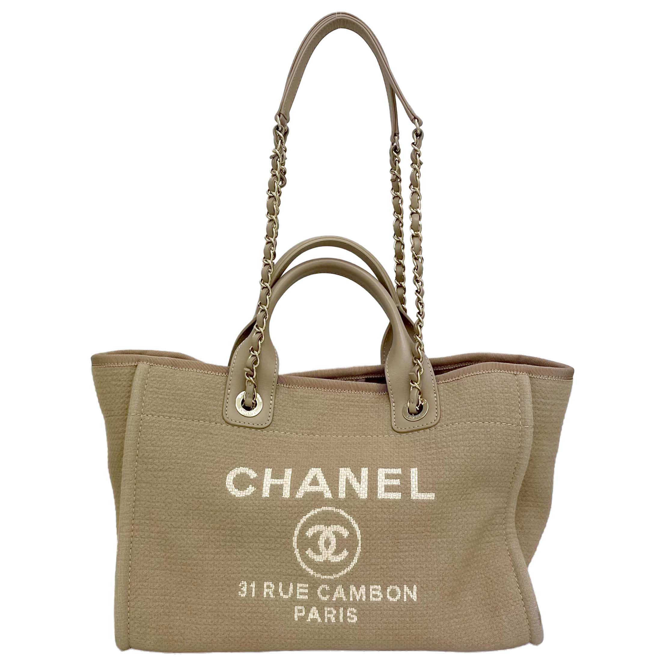 ＣＨＡＮＥＬ シャネル ドーヴィル 買い出し御徒面子 AS3257 B08435 モカ 帆布×なめし革 Ａ1 【中古】