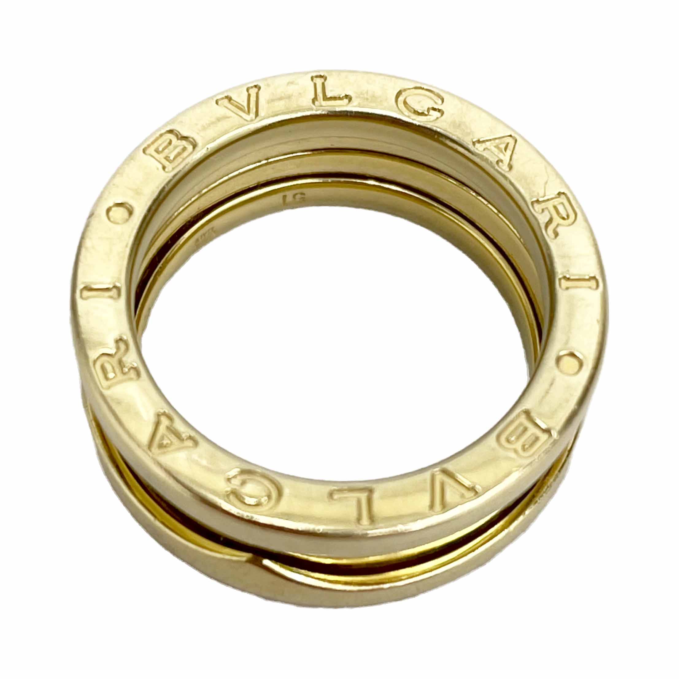 ＢＶＬＧＡＲＩ ブル小峡谷 B-ZERO1 ２ダンス楽隊 黄色ゴールド 750(K18YG) #51 幅約7粍 Ａ１ 【中古】