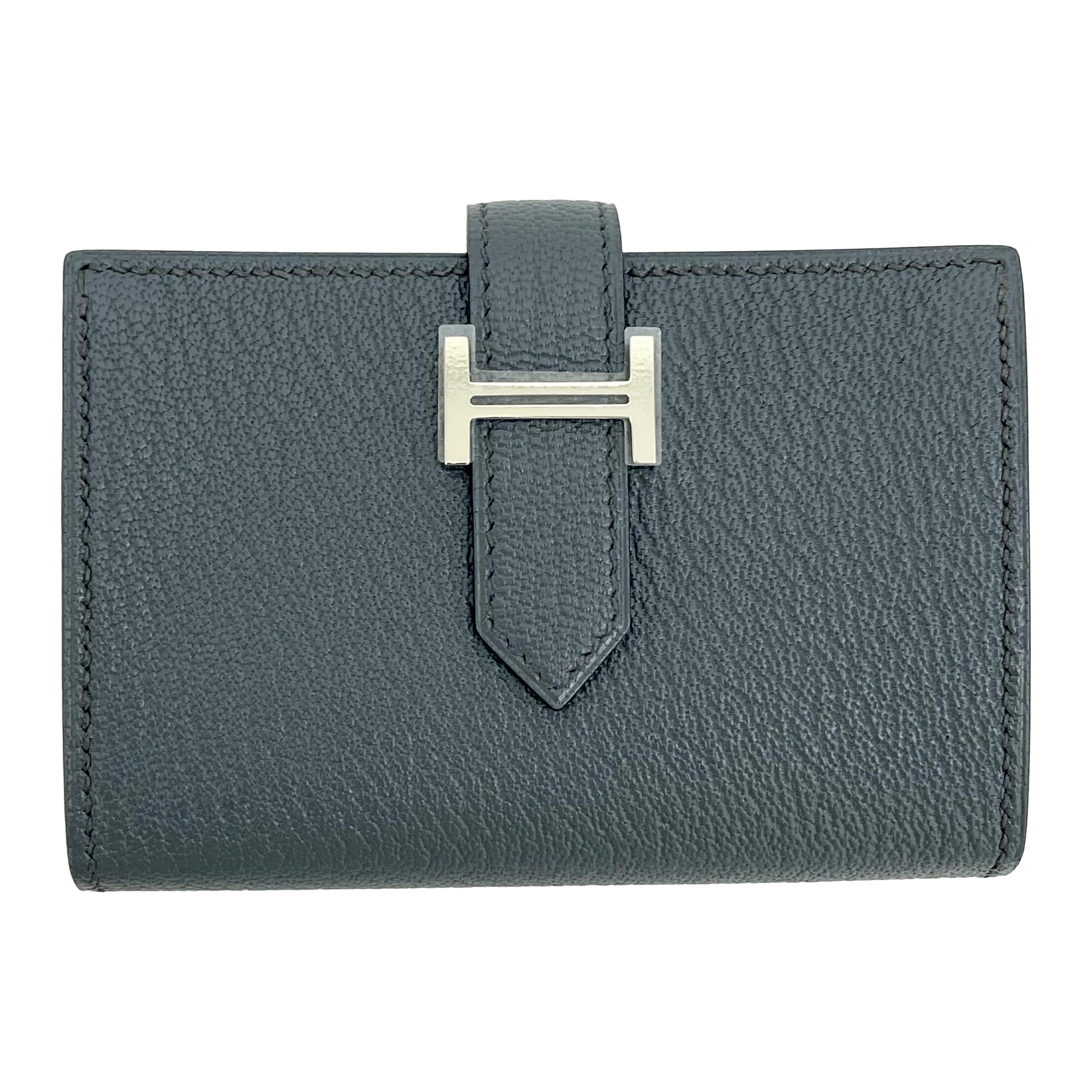 ＨＥＲＭＥＳ　エルメス　ベアンミニ　ウォレット　小銭入れ付き　K刻印　2025年製　カーボン　シェーヴル・ミゾール　未使用品　【中古】