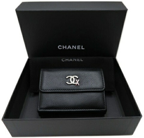 CHANEL　スモール フラップ コンパクト ウォレット　SMALL WALLET AP0853 レザー ブラック【中古】