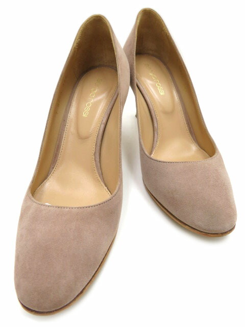 sergio rossi パンプス スエードレザー ベージュ系 #36 1/2【中古】|セレブbyエンデバー