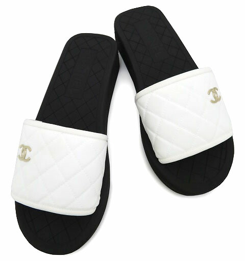 楽天市場】シャネル サンダル ミュール CCロゴ ブラック レディース