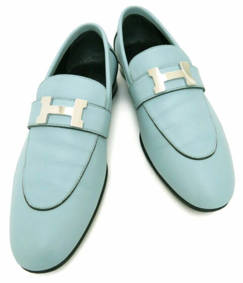 ＨＥＲＭＥＳ  モカシン ”光の都市” 置き目毛革 シューズ ヴェール・ドー なめし革 ＃37 【中古】