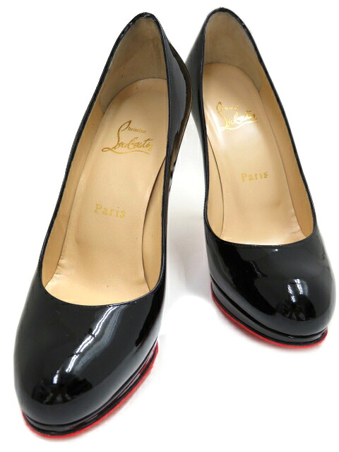 Christian louboutin　プラットフォーム パンプス　NEW SIMPLE PUMP　3080746　パテントレザー ブラック　＃37 新品同様【中古】