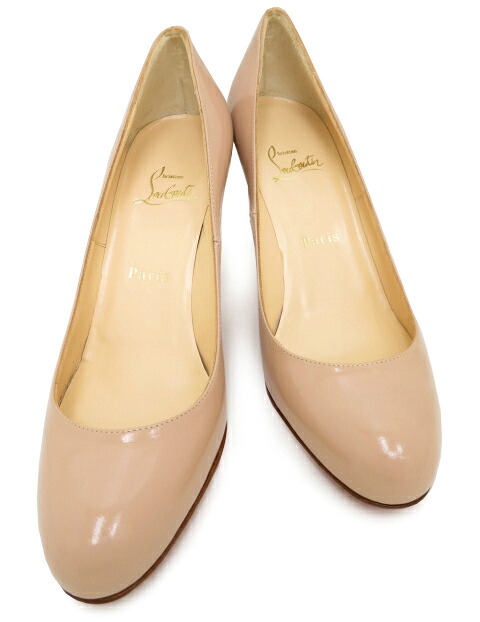 Christian louboutin　 パンプス　パテントレザー NUDE ＃37 1/2　未使用【中古】