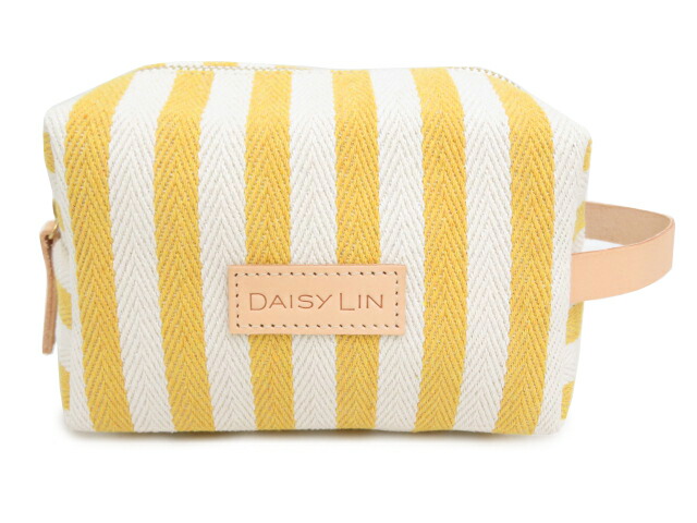 ＤＡＩＳＹ ＬＩＮ　リラックスポーチ　キャンバス×ヌメ革　イエローストライプ　新品同様【中古】