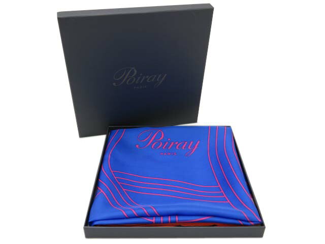 Poiray スカーフ シルク ブルー　未使用【中古】