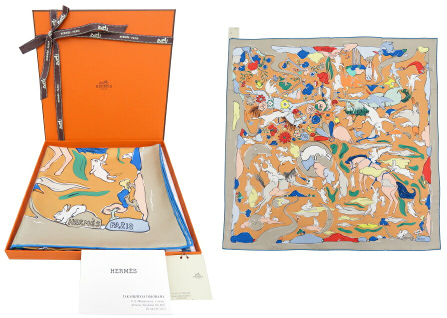 HERMES 最新作 人気スカーフ カレ 90 シルク Mille et Un Lapins HERMES 最新作 人気スカーフ カレ 90 シルク Mille et Un Lapins