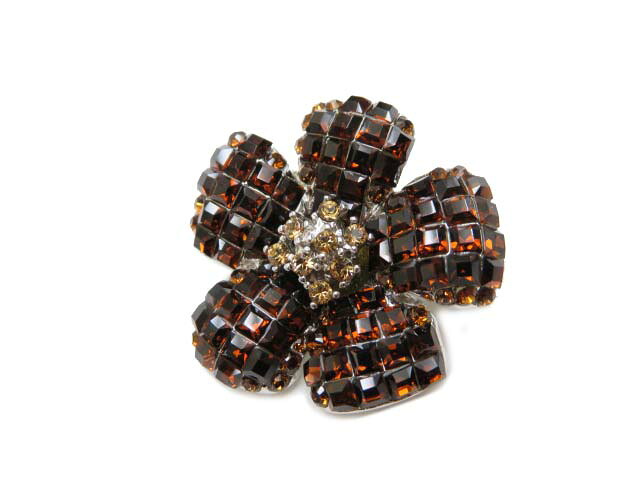 ＦＯＸＥＹ　BROOCH ”FLEUR”　Flower Brooch　お花のブローチ　26645　ブラウン【中古】