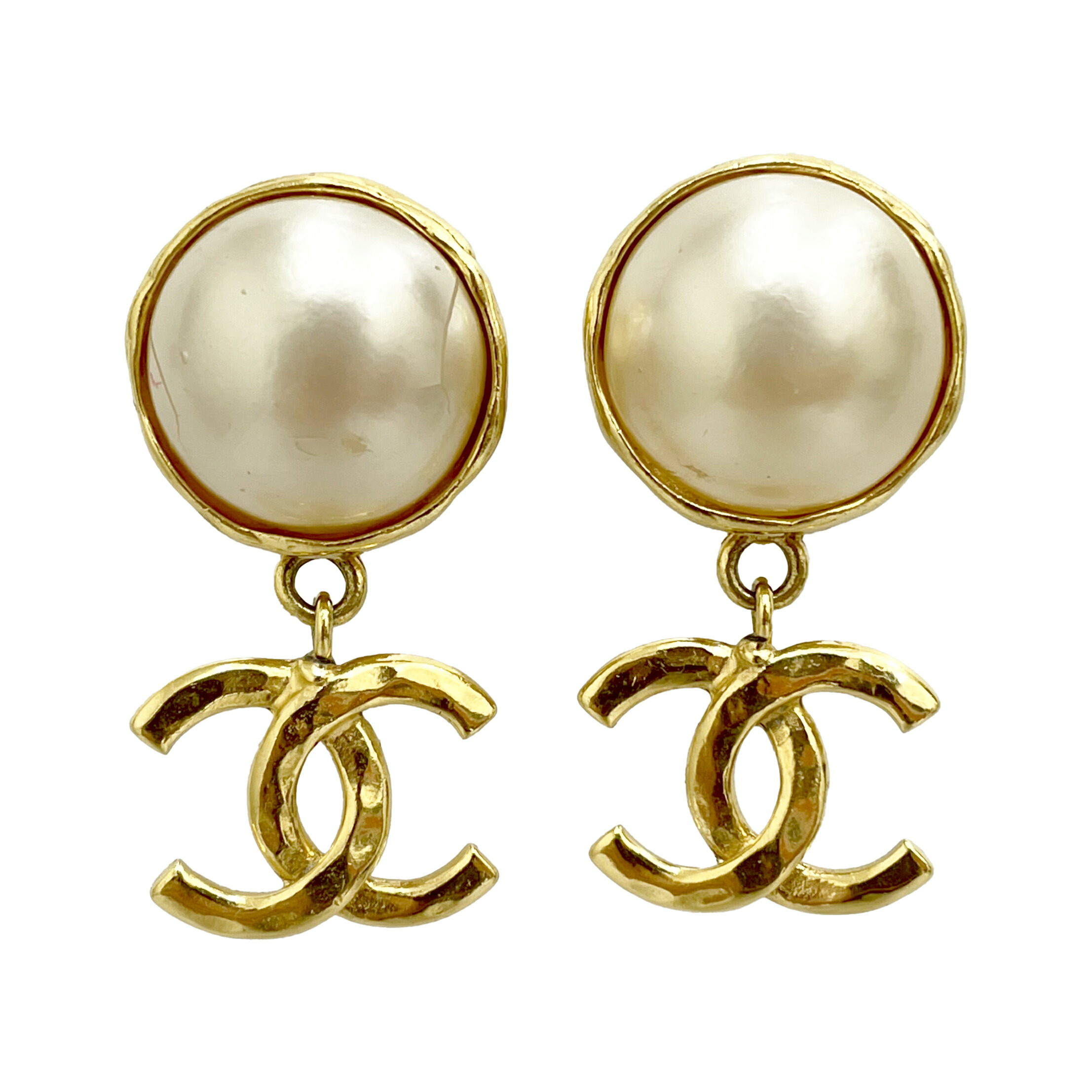 CHANEL シャネル ココマーク パールイヤリング ゴールド系 GP B1 【中古】|セレブbyエンデバー