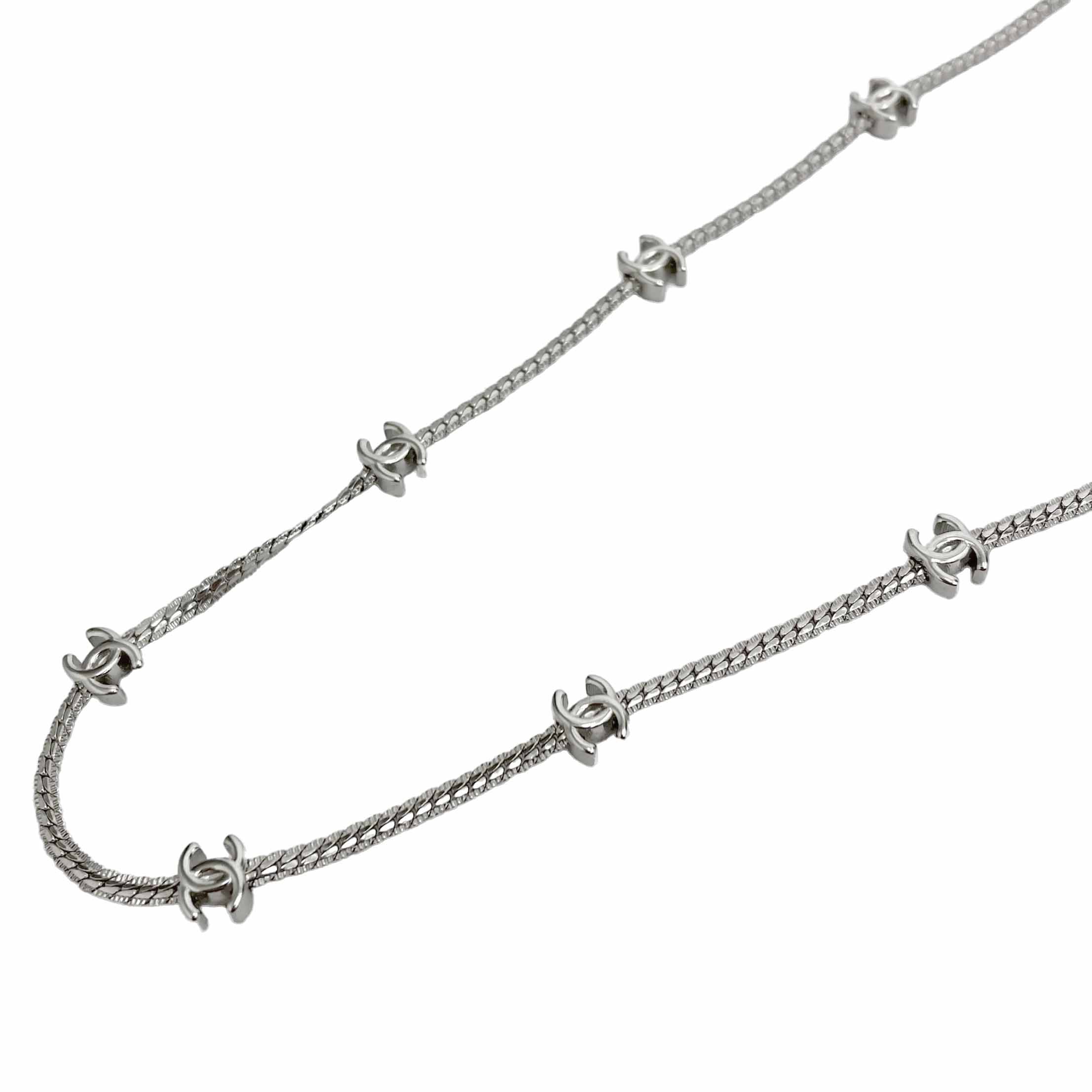 CHANEL シャネル CCマーク チェーンネックレス ABE254 シルバー 新品同様 【中古】|セレブbyエンデバー