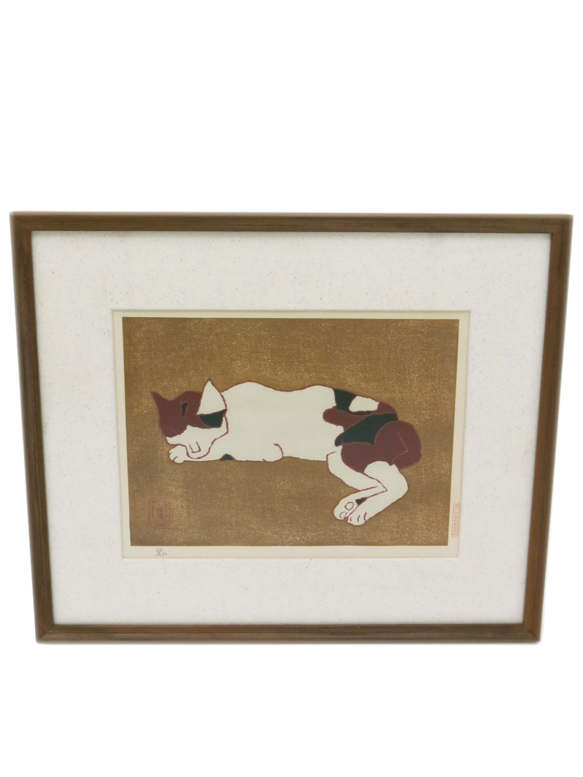 熊谷守一 三毛猫 木版画 版上サイン・印あり 楽天市場】熊谷守一 「 三毛猫 」 木版画 【中古】 : 内田画廊